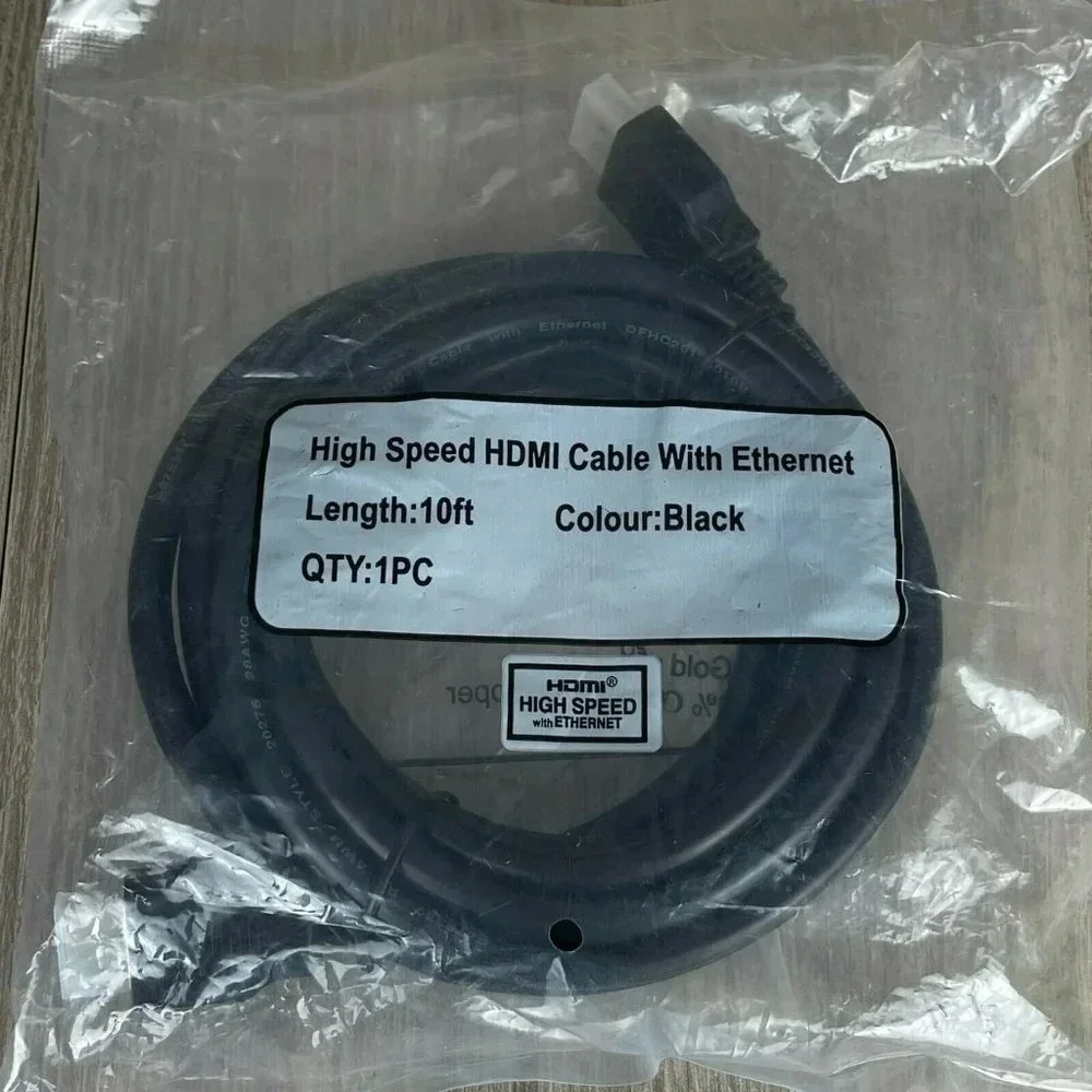 HDMI Cable High Speed With Ethernet Type A Black 10 ft. (Only 1 Piece)